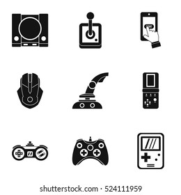 Game icons set. Simple illustration of 9 game vector icons for web