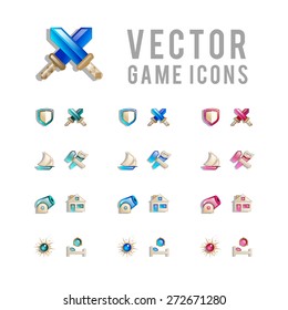 Game icons set. Vector design for app user interface