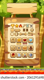 Game icons template on mobile game illustration