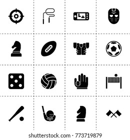 Game icons. vector collection filled game icons. includes symbols such as horse chess, flags, dice, game console, baseball, football. use for web, mobile and ui design.