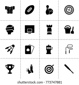 Game icons. vector collection filled game icons. includes symbols such as checkmate, chess, playing cards, slot machine, roulette, vr. use for web, mobile and ui design.