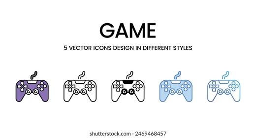 Iconos del juego conjunto de Vector ilustración de stock.