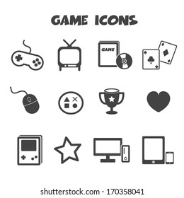 game icons, vector symbols