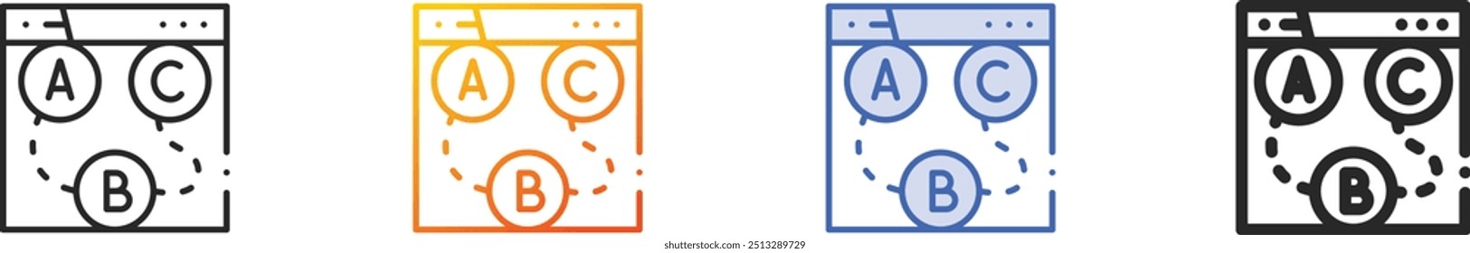 game icon.Thin Linear, Gradient, Blue Stroke and bold Style Design Isolated On White Background