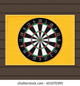 Game illustration with darts in flat design style.