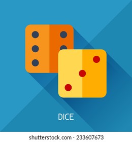 Game Illustration Dice Flat Design Style Stock Vector (Royalty Free ...