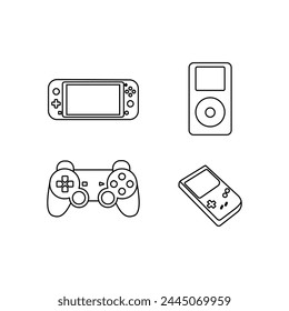 Game illustration, vector icon set