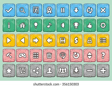 game interface buttons set, icon for application and game