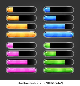 Game interface elements. Game resource bar. Vector illistration.