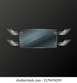 Game-Interface-Hüttenbildschirm mit Metallrahmen