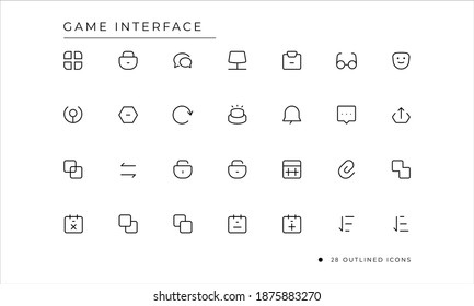 Game Interface Icon with outlined style