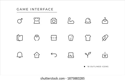 Game Interface Icon with outlined style
