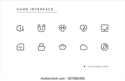Game Interface Icon with outlined style