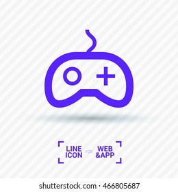 Game isolated minimal single flat linear icon for application and info-graphic. Controller line vector icon for websites and mobile minimalistic flat design.
