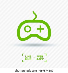 Game isolated minimal single flat linear icon for application and info-graphic. Controller line vector icon for websites and mobile minimalistic flat design.