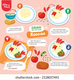 Game Istructions for Children How to Make Breakfast in Form Rooster