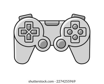 Game item icon. Retro sticker with modern controller with buttons and sticks for video games. Joystick or gamepad for gaming. Cartoon flat vector illustration isolated on white background