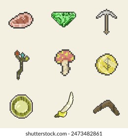 Spielartikel Kollektion Pixel Art Paket Kollektion für Ihr digitales Asset