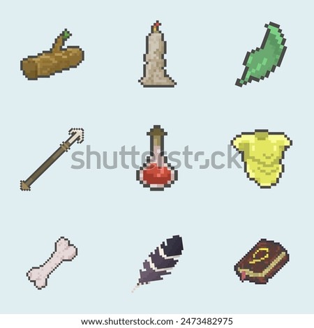 game items collection  pixel art bundle collection for your digital asset