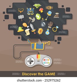 game items. flat illustration