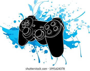 game Joypad with colored spots vector illustration