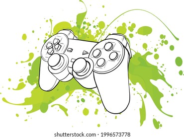 game Joypad with colored spots vector illustration