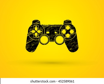 Game Joystick designed using grunge brush graphic vector.