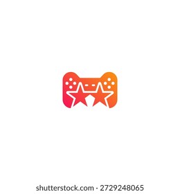 Spiel Joystick Double Star. Logo-Design.