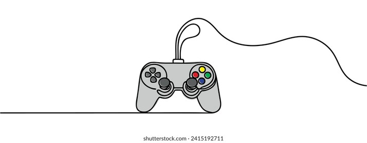 The game joystick is drawn in one continuous line.