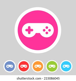 Game joystick flat icon badge