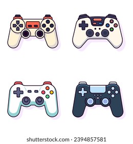 Colección de ilustraciones planas de Joystick de juego. Perfecto para diferentes tarjetas, textiles, sitios web, aplicaciones 