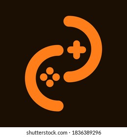 Game joystick gamepad logo icon video game controller flat design symbol s game clab 