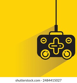 game joystick icon with drop shadow on yellow background