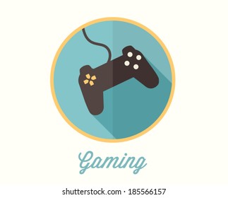 Game, joystick icon, flat style