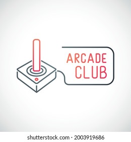 Game joystick icon isolated on white background. Arcade club emblem. Vector illustration.