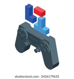 Icono de joystick del juego vector isométrico. Enfermedad de la salud. Pasivo inactivo