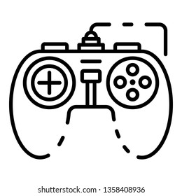 Game joystick icon. Outline game joystick vector icon for web design isolated on white background
