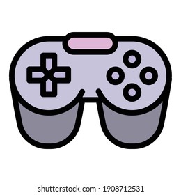 Game joystick icon. Outline game joystick vector icon for web design isolated on white background