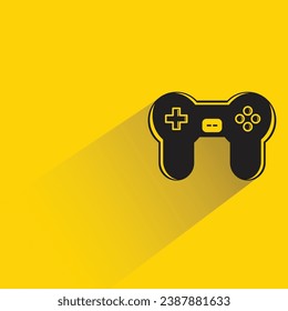 game joystick icon with shadow on yellow background