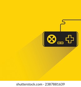 game joystick icon with shadow on yellow background