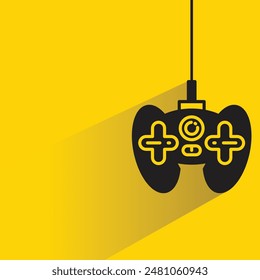 juego joystick icono con sombra sobre fondo amarillo