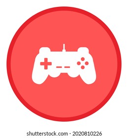 game joystick icon. Vector gamepad icon circle. modern red and white. game icon. game sticks