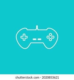 game joystick icon. Vector gamepad icon. modern line art. game icon. game sticks. blue background