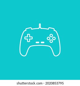 game joystick icon. Vector gamepad icon. modern line art. game icon. game sticks. blue background