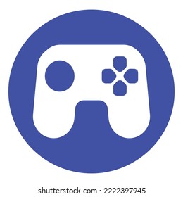 game joystick icon. Vector gamepad icon. modern line art. game icon. game sticks. blue background
