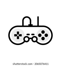 game joystick line icon vector design template and illustration with editable stroke