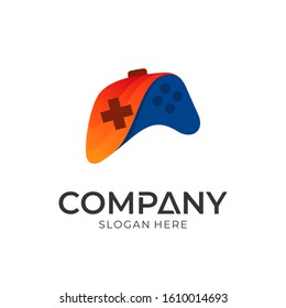 game joystick logo design, gaming controller logo template