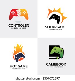 Game Joystick Logo Set Design Template Collection
