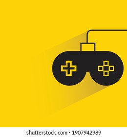 game joystick with shadow on yellow background