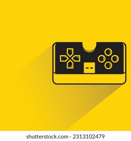 game joystick with shadow on yellow background